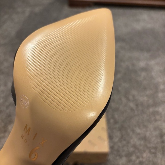 Shiny Black Women's Mix No 6 Heels - Picture 5 of 6